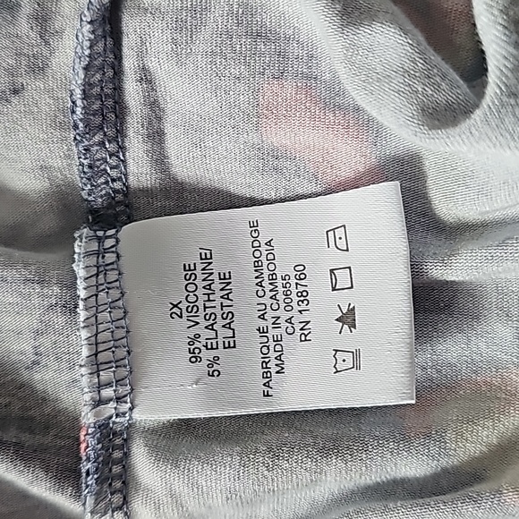 Penningtons Size 2X Printed Babydoll Tunic Top In Blues - Picture 4 of 5